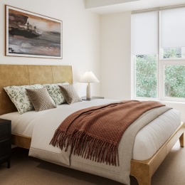 bedroom with large window